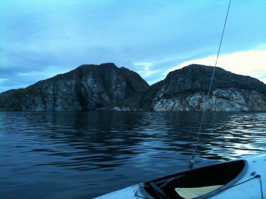 A narrow channel just off the north edge of Western Kingitok Island.